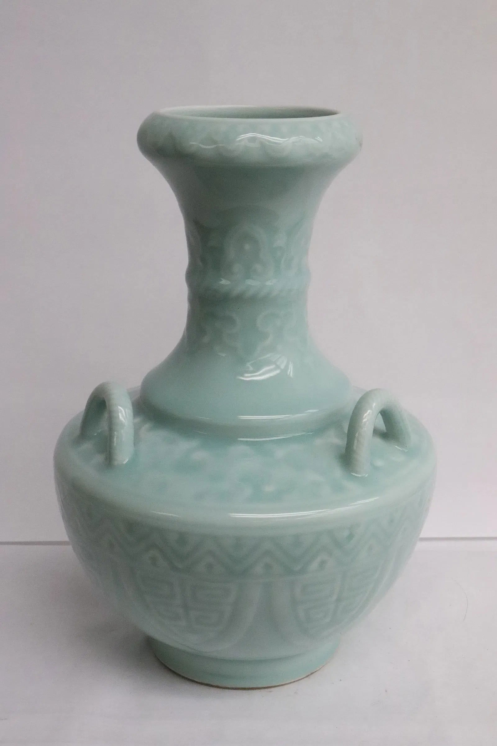 A Fine Chinese sky blue porcelain vase Marked In Qianlong Qing Dynasty (1 of 6)