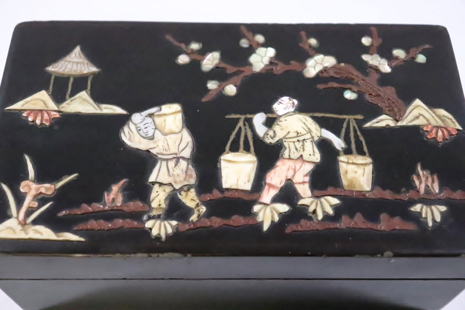 A Lacquer box with bone overlay (1 of 7)