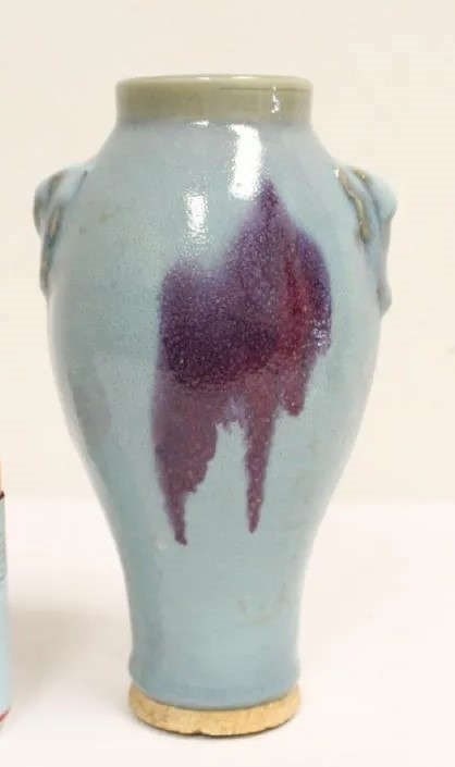 Song style blue glazed vase w/ copper red, (1 of 10)