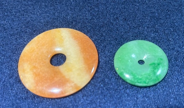 Two Jade Pingan Button, D, 1.75in, 1.25in (1 of 4)