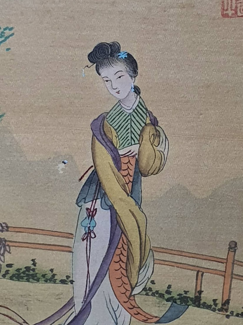 Antique hand paint on silk: Antique hand paint on silk