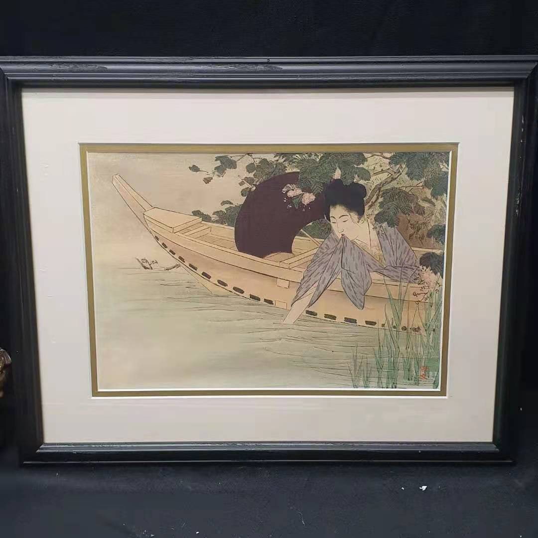 Fine Japanese Meiji hand paint with Floral Decorations, Signed: Fine Japanese Meiji hand paint with Floral Decorations, Signed