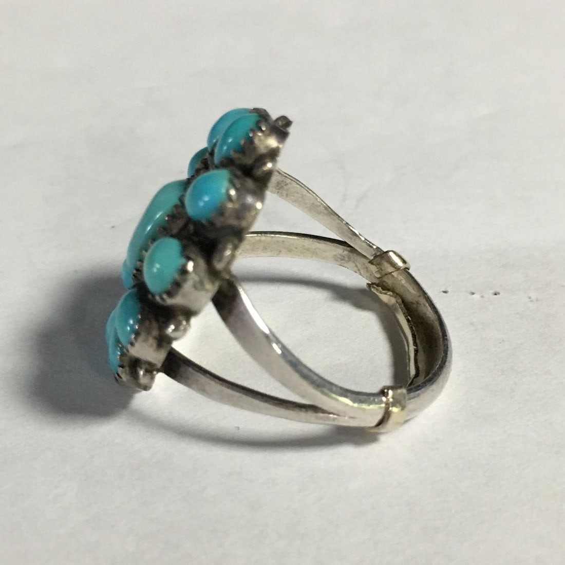 A Turquoise Silver Ring by Native Smith - 2