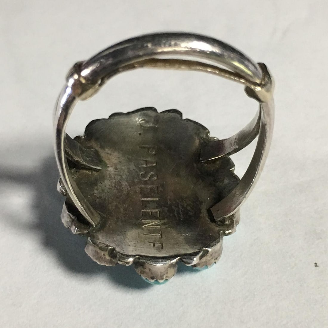 A Turquoise Silver Ring by Native Smith - 3