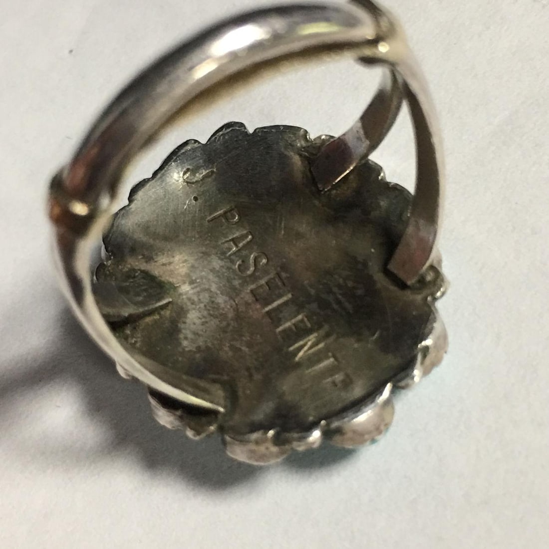 A Turquoise Silver Ring by Native Smith - 5