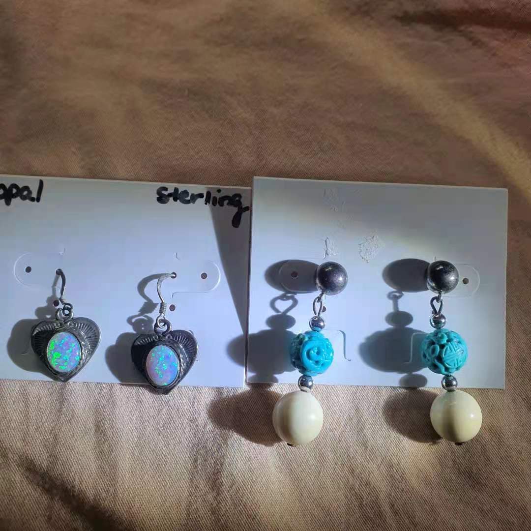 Turquoise, Opel earrings (1 of 5)