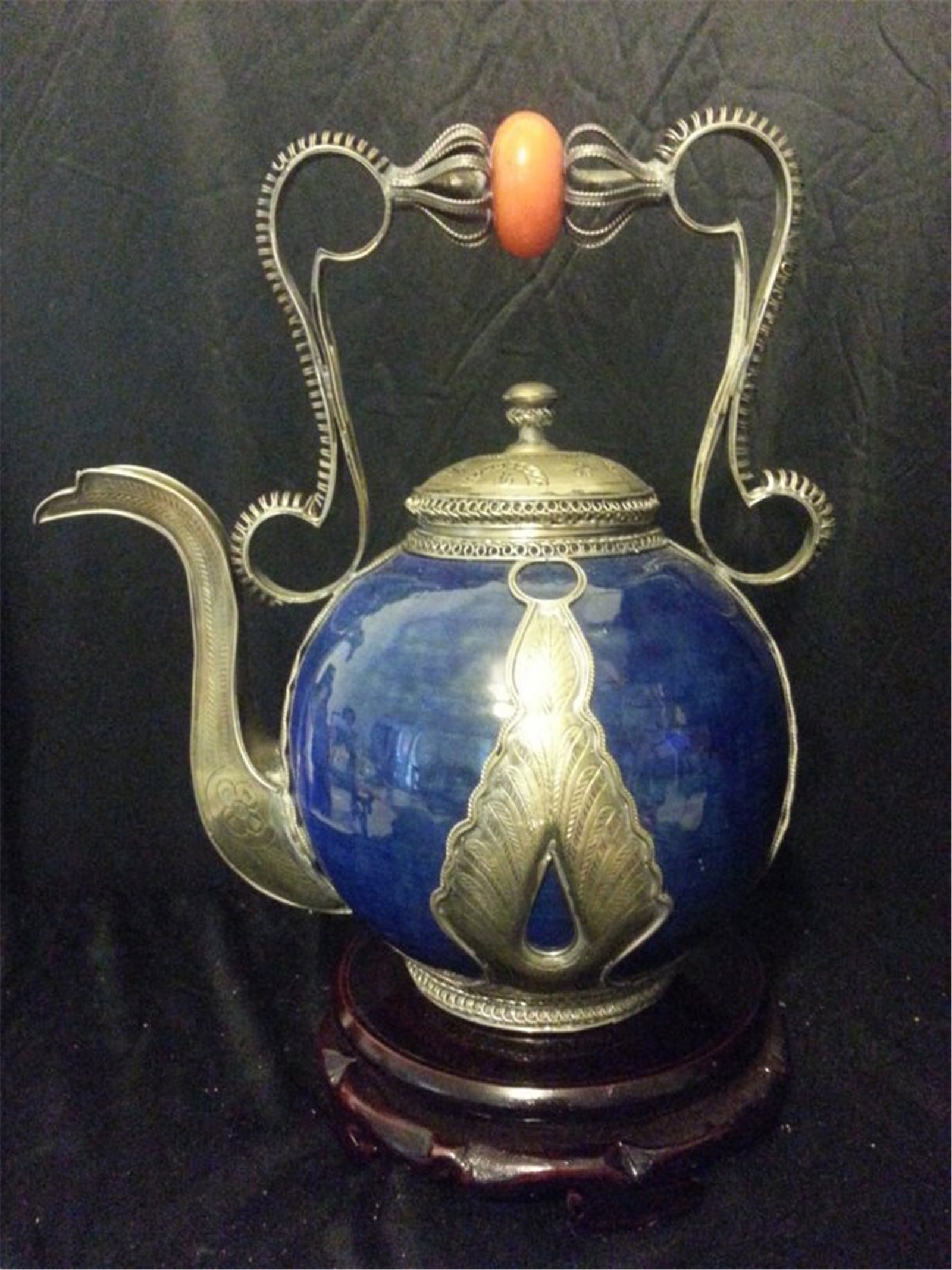 BIG Antique Porcelain Teapot (1 of 5)