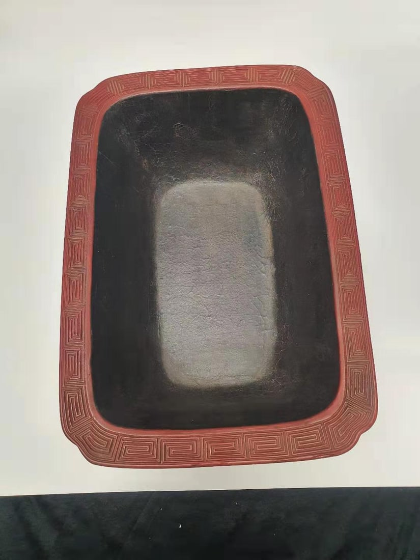 A pair of Qianlong Cinnabar Lacquered flower pots - 7