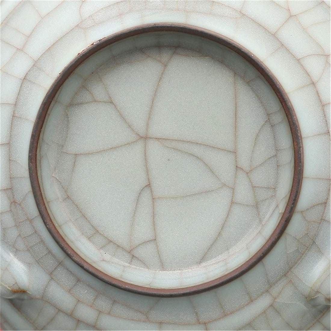 Song Guan Kiln Sky Blue Glaze Three Foot Drum Nail Eight Diagrams Furnace W12cm - 2