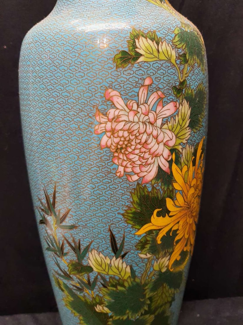 old Chinese Cloisonee vase - 3