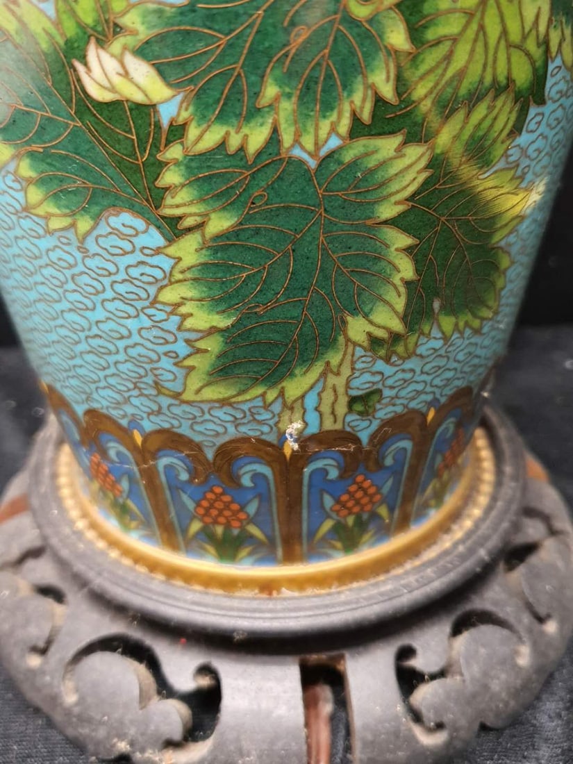 old Chinese Cloisonee vase - 4