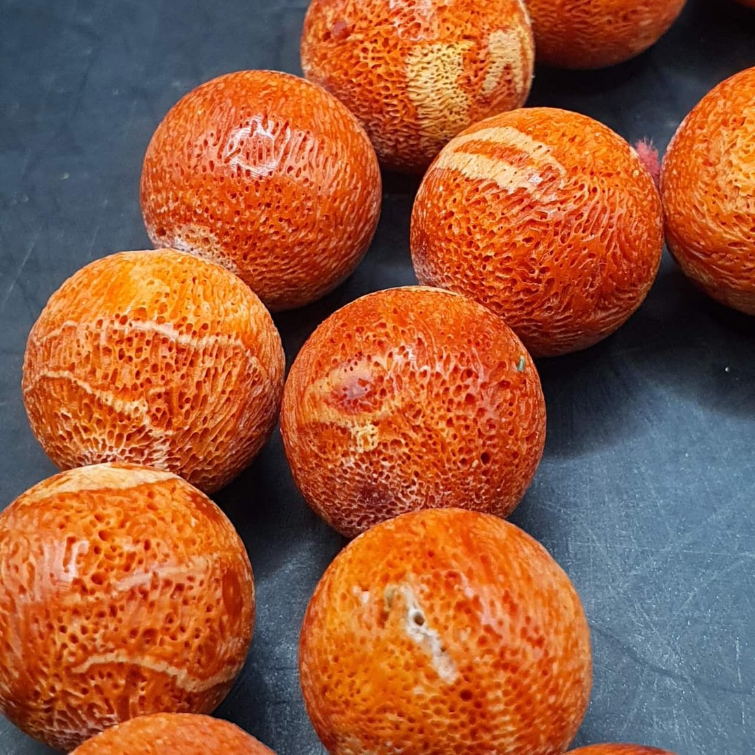 Natural Malaysian coral bead necklace maximum 15.2mm: Natural Malaysian coral bead necklace maximum 15.2mm