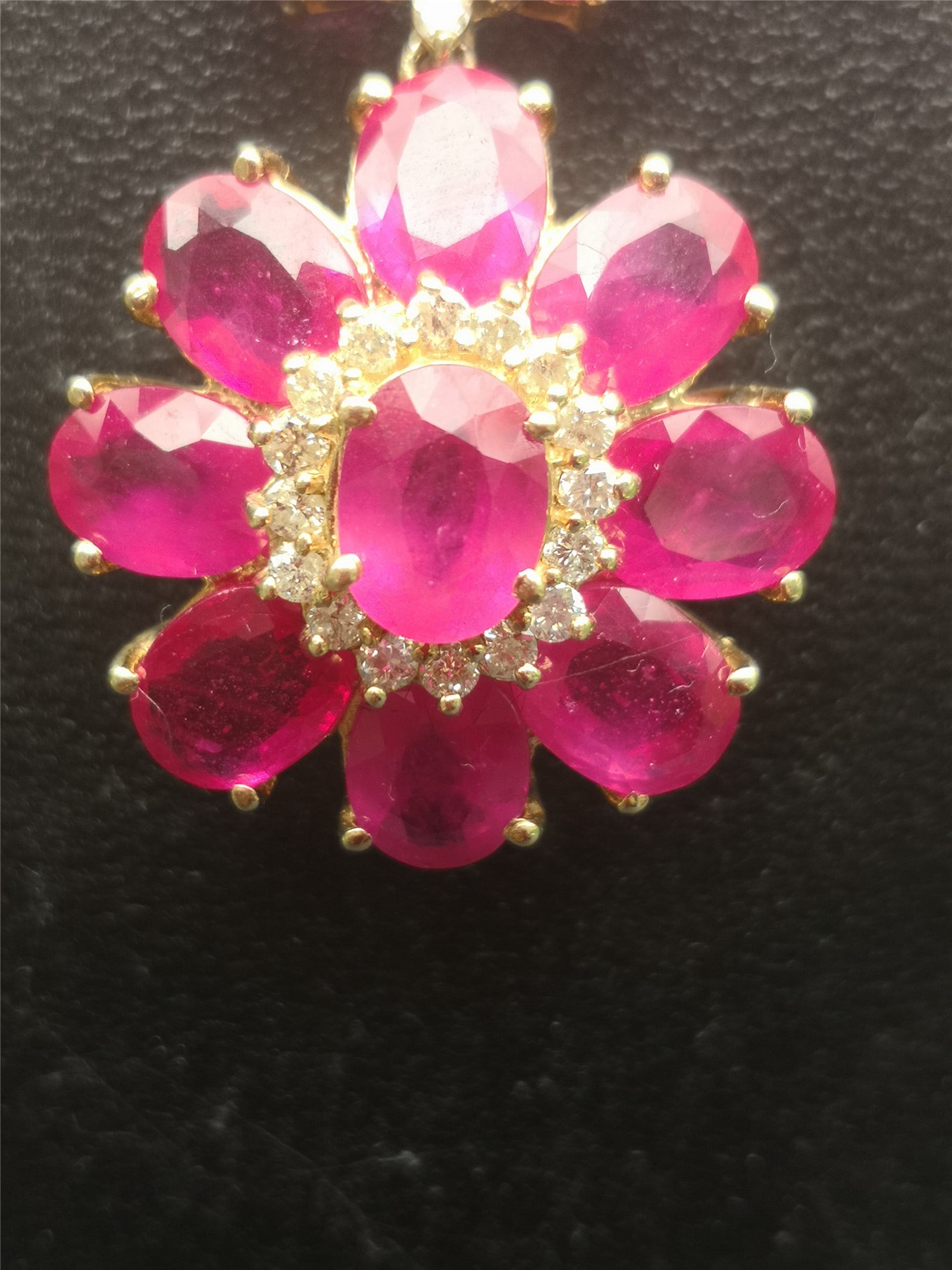 Ruby diamond necklace and certificate - 8