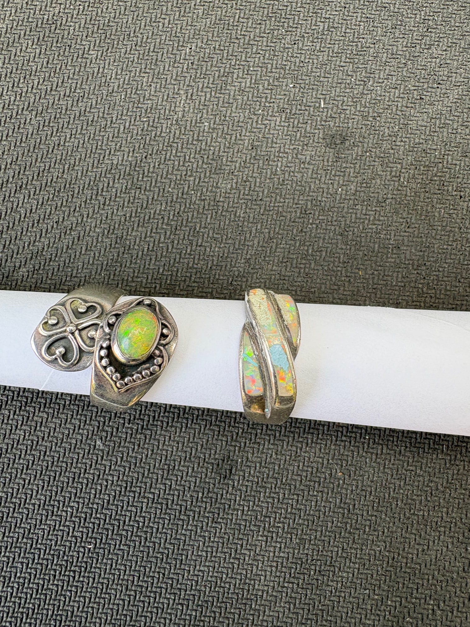 Two Opal Silver Rings - 3