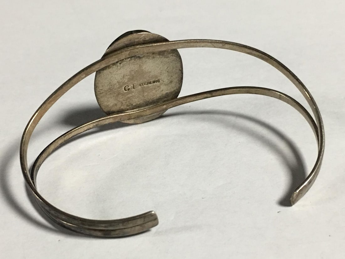 Lapis on silver Bangle - 3