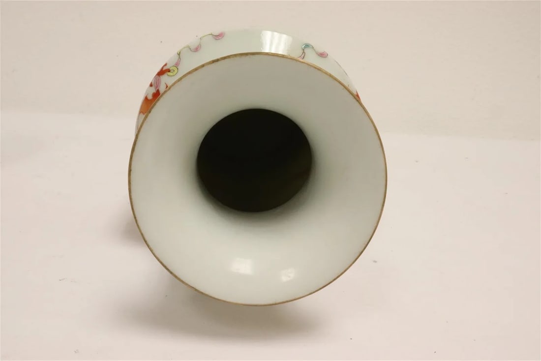 Famille rose porcelain vase with dragon,Marked Qing, Qianlong Period 11.75" Hx4.5"diac - 5