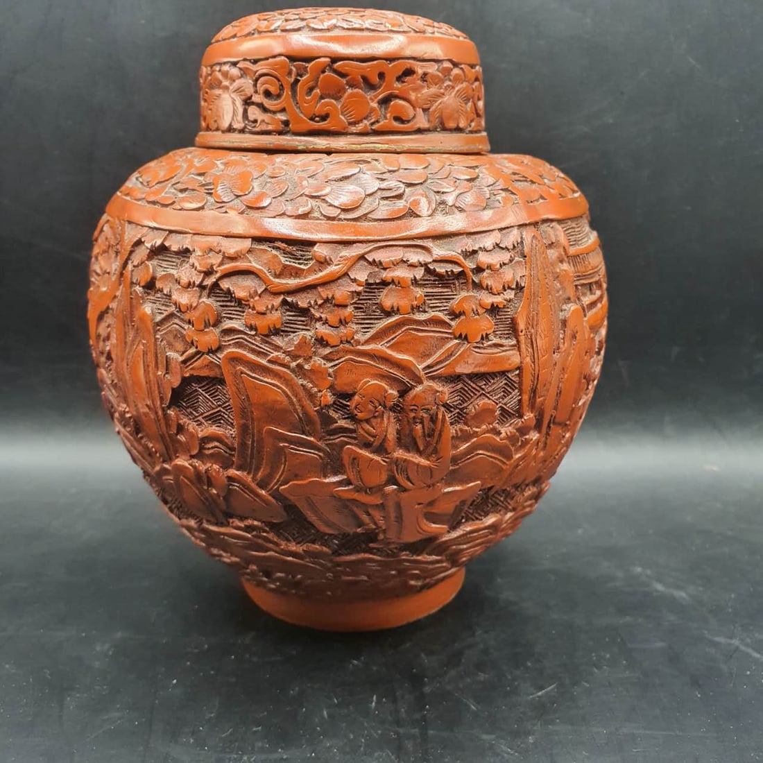 carved cinnabar lacquered - 2