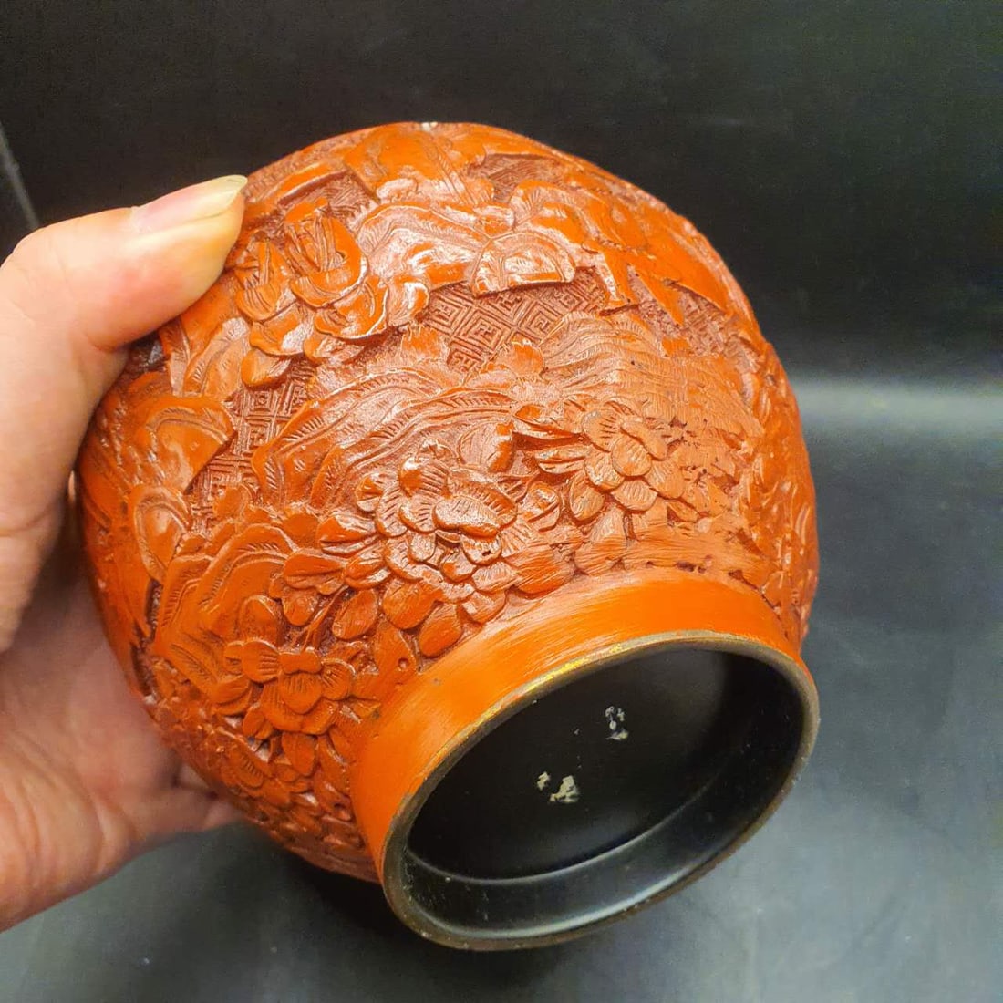 carved cinnabar lacquered - 4