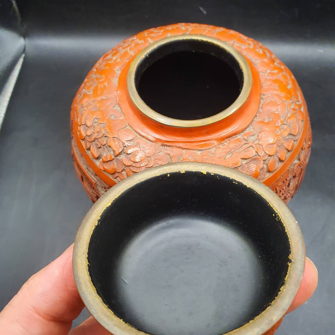carved cinnabar lacquered - 6