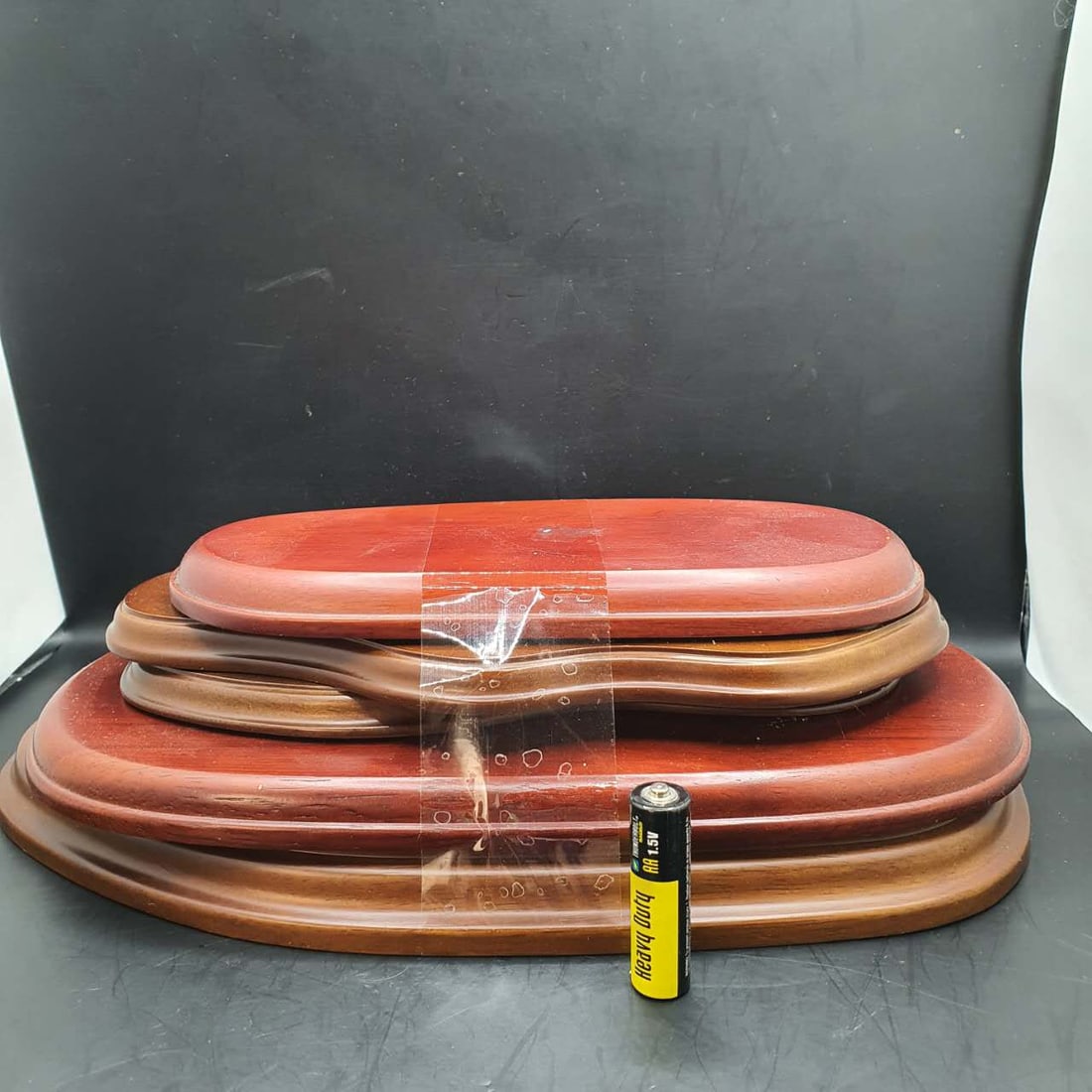 Five wooden stand bases. (1 of 4)