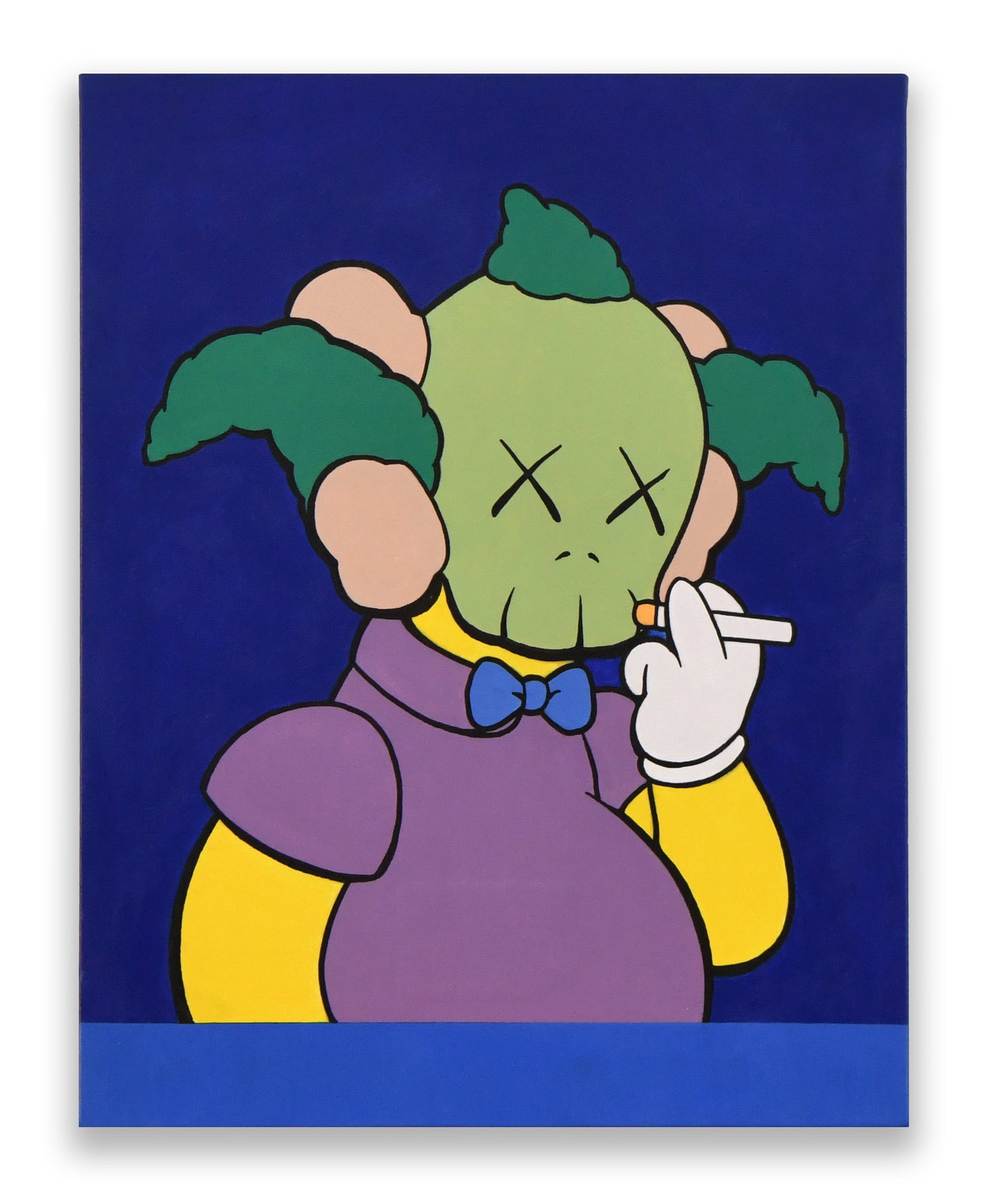 KAWS (1974- ), ATTRIBUTED TO, ACRYLIC ON CANVAS: KAWS (1974- ), ATTRIBUTED TO, ACRYLIC ON CANVAS Dimensions: Image size: 53 x 41 cm. All measured values are appro x imate. Provenance and Authenticity: This painting is presented in the manner and sty