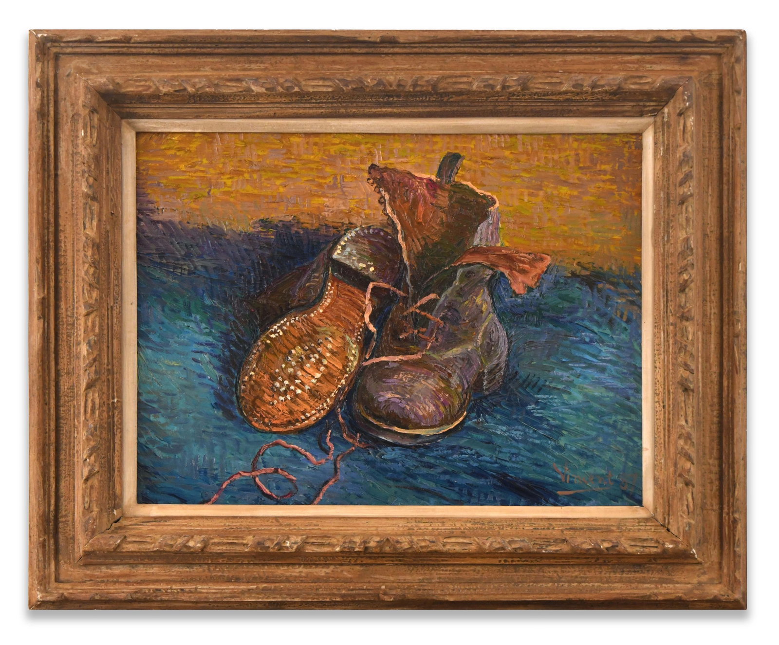 VINCENT VAN GOGH (1853-1890), ATTRIBUTED TO, OIL ON CANVAS: VINCENT VAN GOGH (1853-1890), ATTRIBUTED TO, OIL ON CANVAS Dimensions: Image size: 54.5 x 60.7 cm. All measured values are appro x imate.Outer frame size: 69.8 x 84.6 cm. All measured values are appro