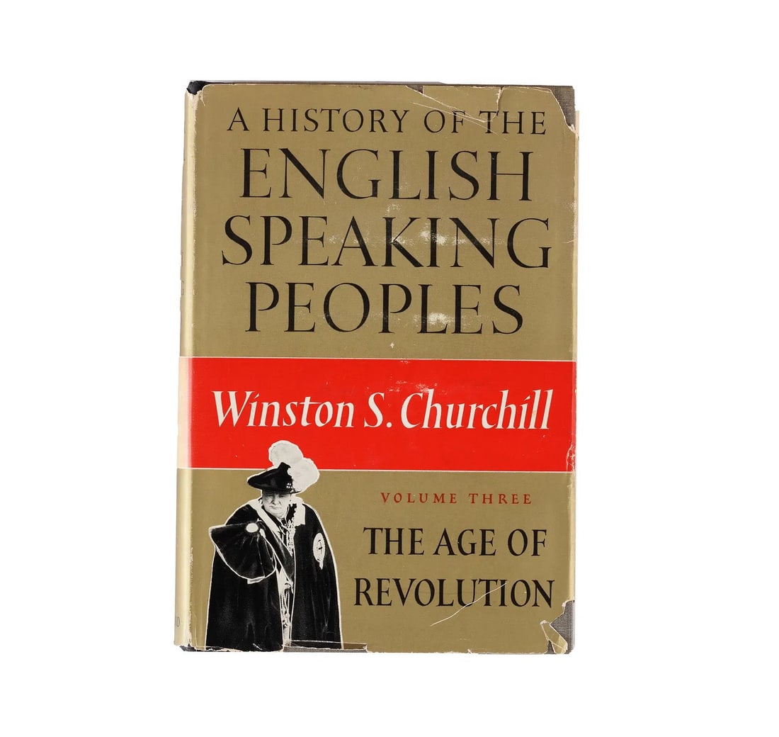 WINSTON S. CHURCHILL - HAND-SIGNED FIRST EDITION OF A HISTORY OF THE ENGLISH-SPEAKING PEOPLES (1 of 4)