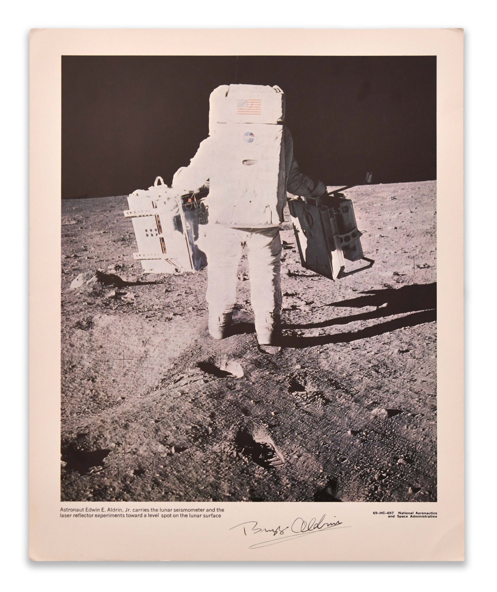 APOLLO 11 LUNAR SURFACE PHOTOGRAPH - EDWIN E. ALDRIN JR. ON THE MOON (1 of 1)