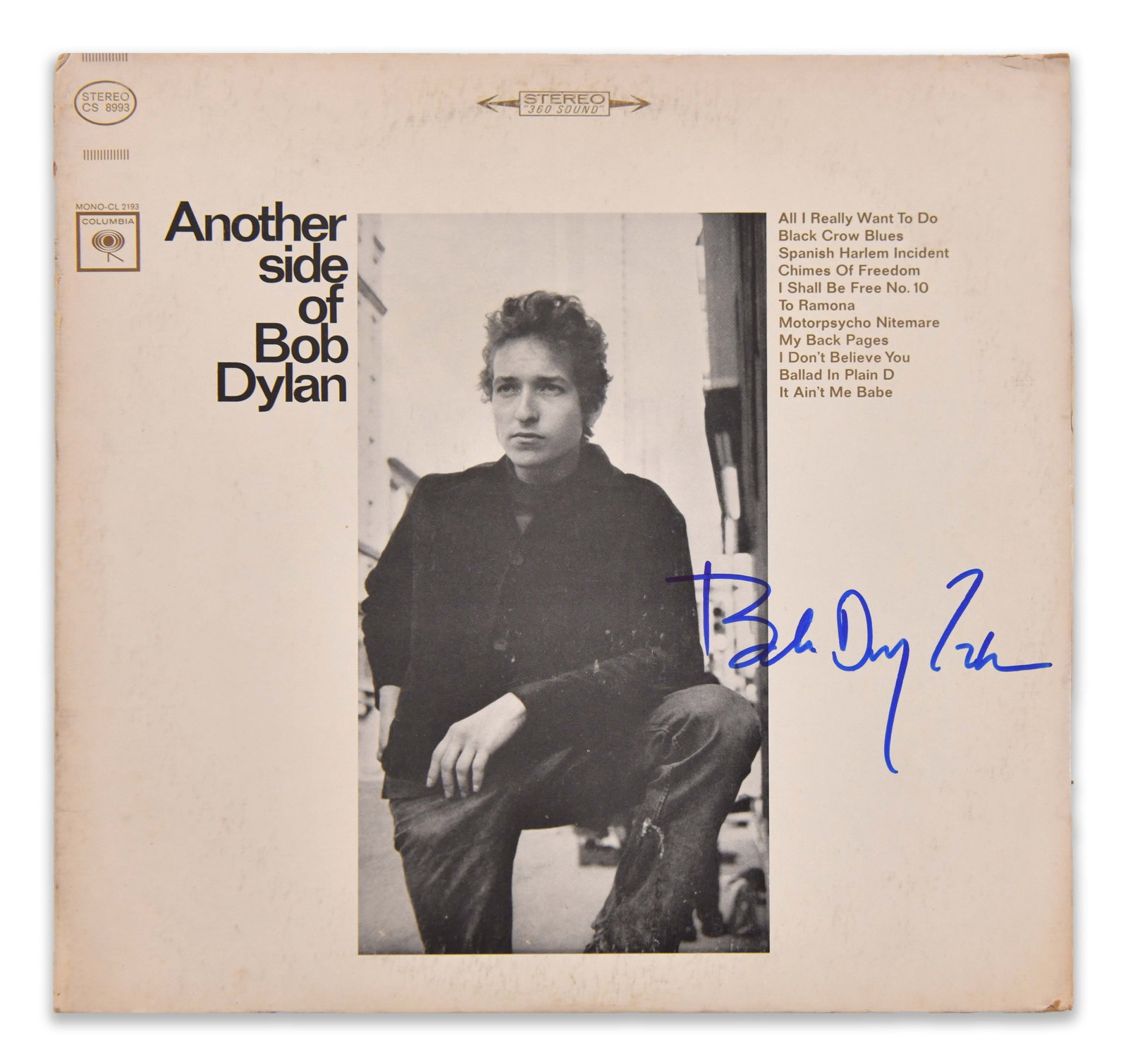 BOB DYLAN (B. 1941), SIGNED ANOTHER SIDE OF BOB DYLAN COLUMBIA RECORDS LP (1 of 5)
