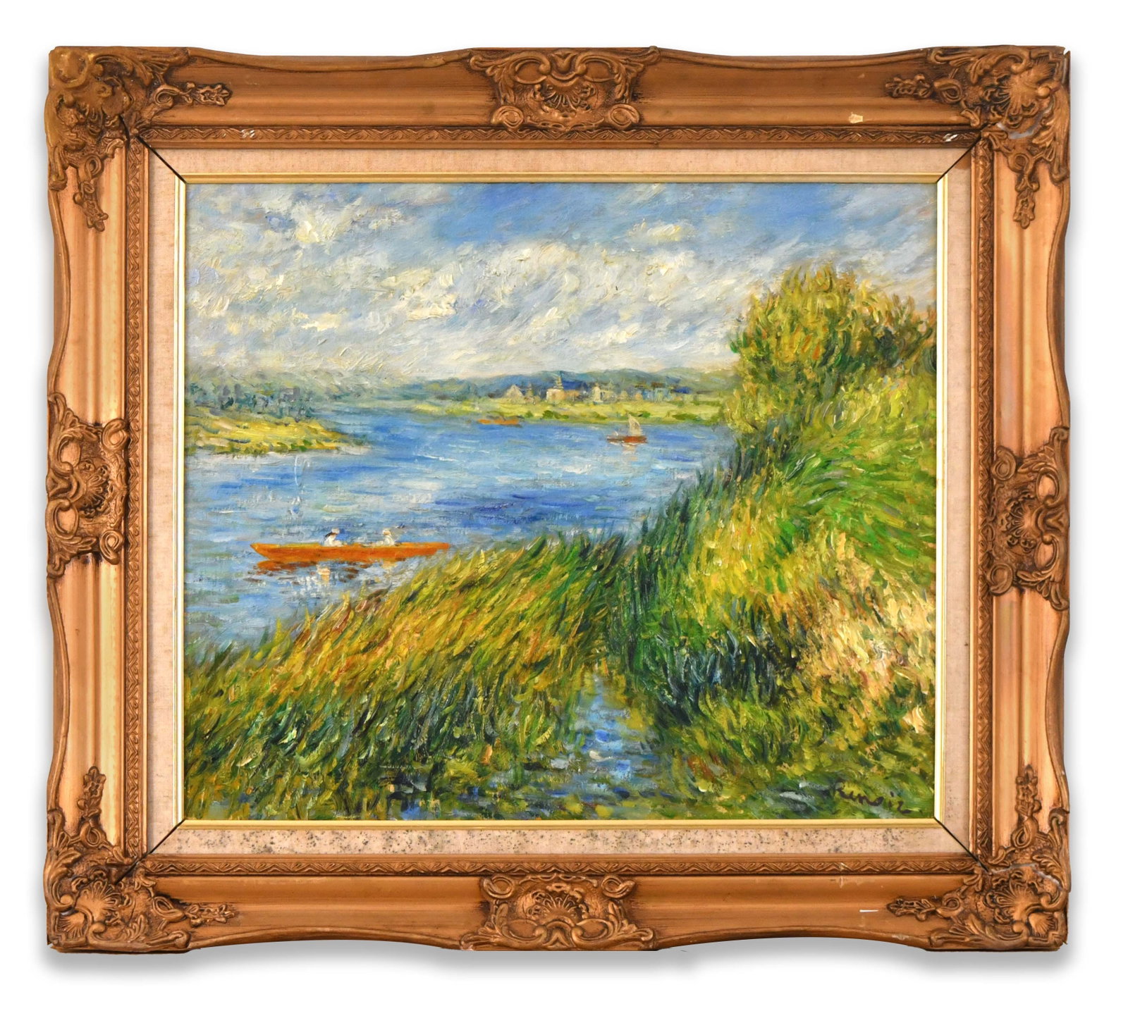 PIERRE-AUGUSTE RENOIR (1841-1919), ATTRIBUTED TO, OIL ON CANVAS: PIERRE-AUGUSTE RENOIR (1841-1919), ATTRIBUTED TO, OIL ON CANVAS Dimensions: Image size: 45.4 x 53.2 cm. All measured values are appro x imate. Outer frame size: 62.5 x 70.2 cm. All measured values are