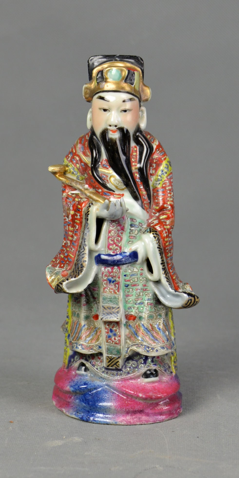 A Gild Porcelain Scholar Figure (1 of 3)