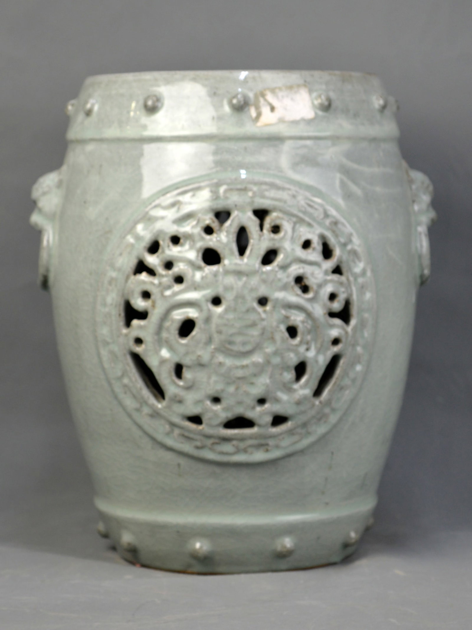 A Celadon Porcelain Stool fr. Ming Dynasty (1 of 1)