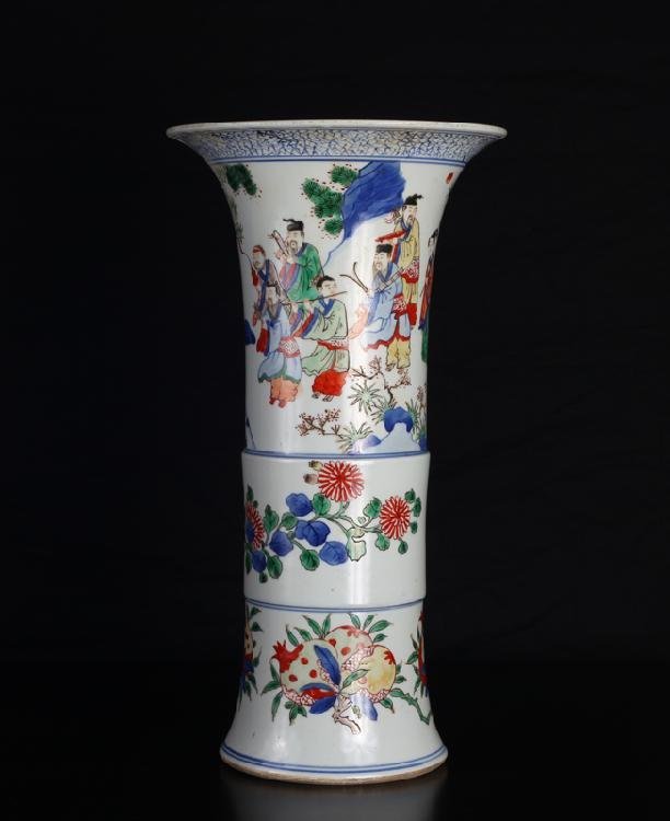 Chinese 5 color porcelain Vase (1 of 5)