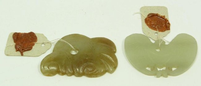 TWO Chinese carved jade (1 of 5)