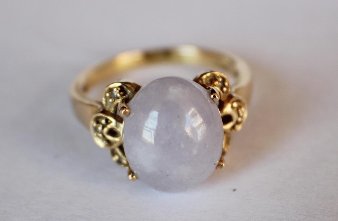 A 14K Gold Pupple Jadeite Ring (1 of 3)