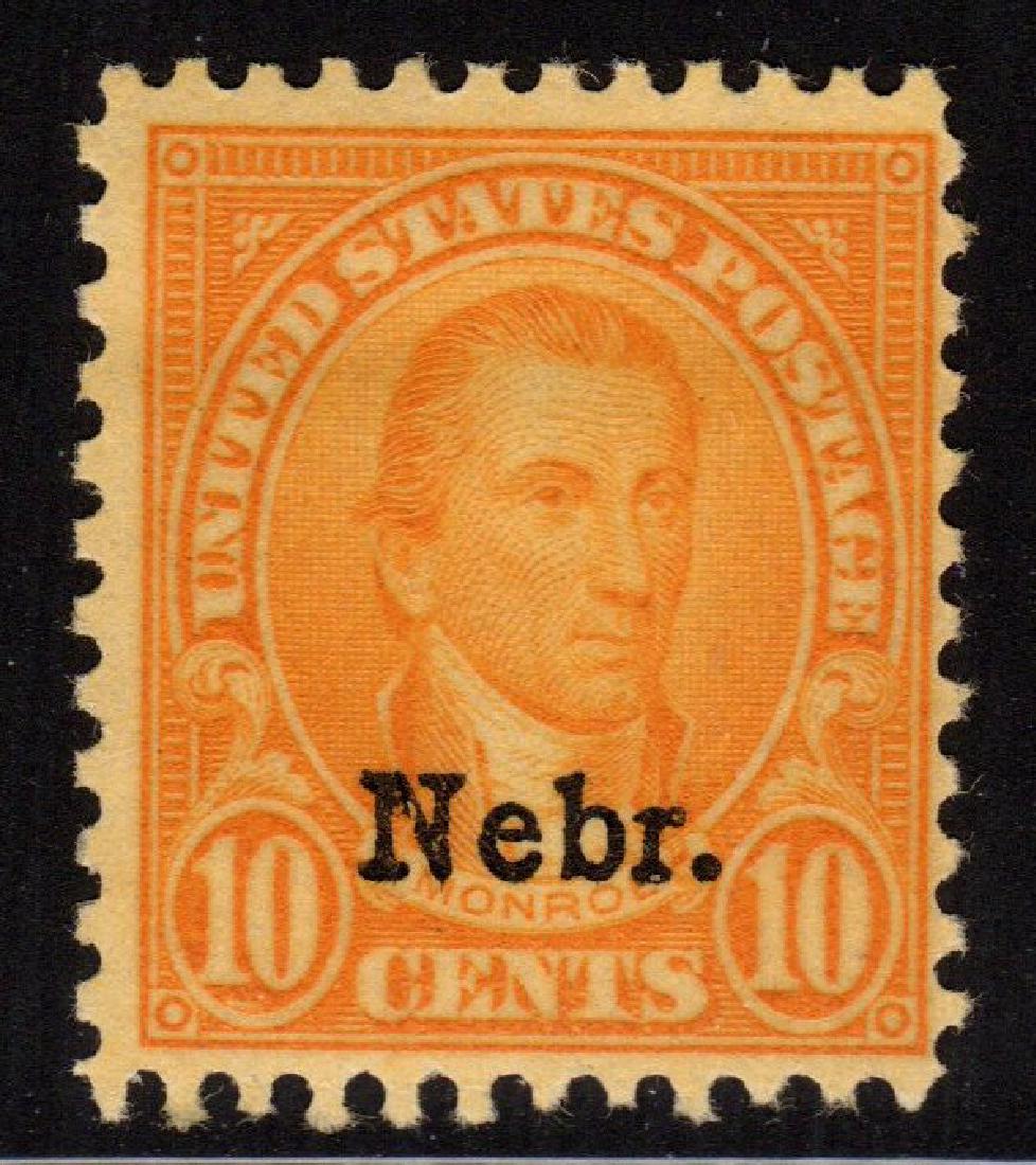 United States Scott 679 Fine OG NH SCV.$180: High value Nebraska overprint, Scott 679, Unused with Fine centering, never hinged original gum. 2017 SCV.$180