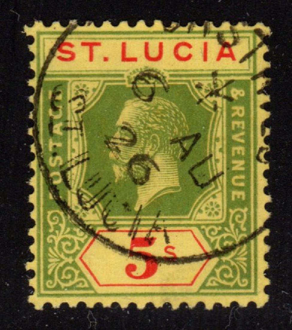 St.Lucia Scott 89 VF Used 5sh high value SCV.$95 (1 of 1)