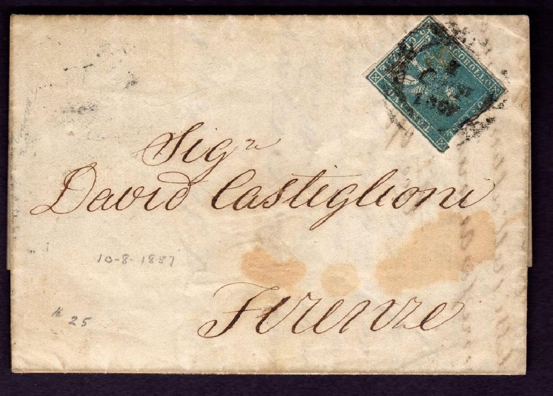 Italy Tuscany - Scott #5 on FLS to Firenza APEX cert (1 of 2)