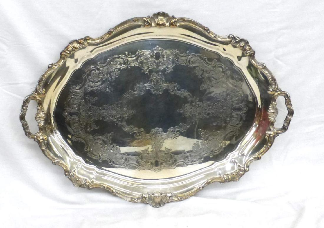 Gorham Silverplate Handled Waiters Serving Tray YC777 (1 of 2)