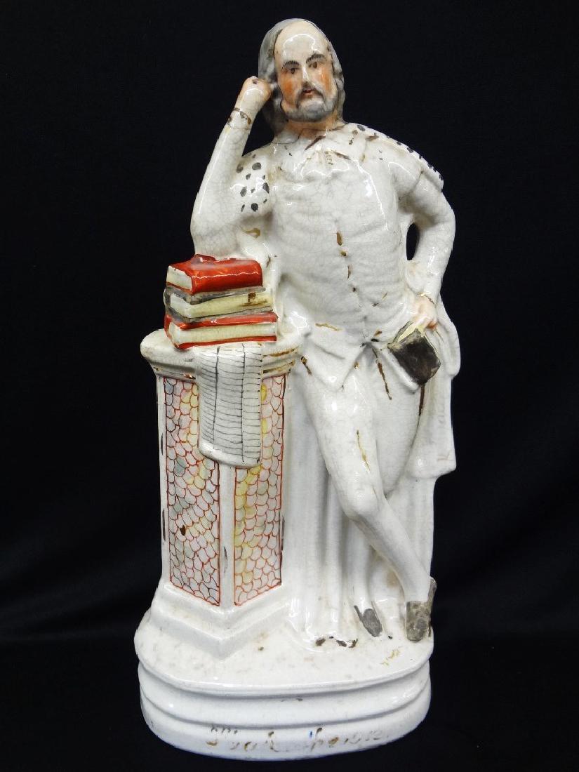 Staffordshire Figurine 19th Century Shakespeare Leaning (1 of 8)