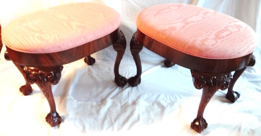 (2) Chippendale Style Upholstered Ottomans (1 of 8)