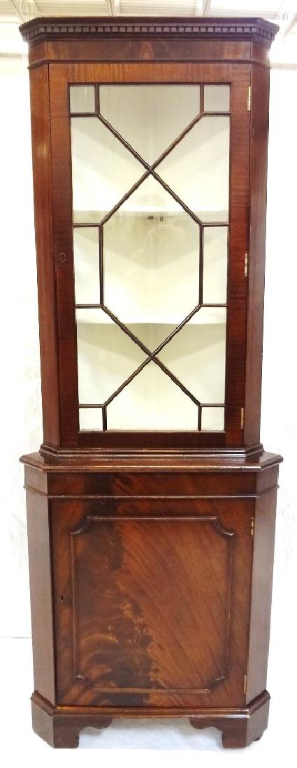 Mahogany Inlaid Corner Curio Hutch (1 of 7)