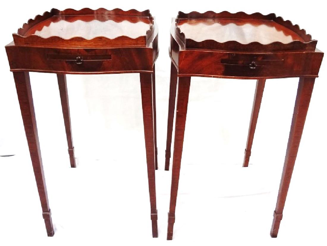 (2) Square End Tables Scalloped edge top with One Pull (1 of 6)