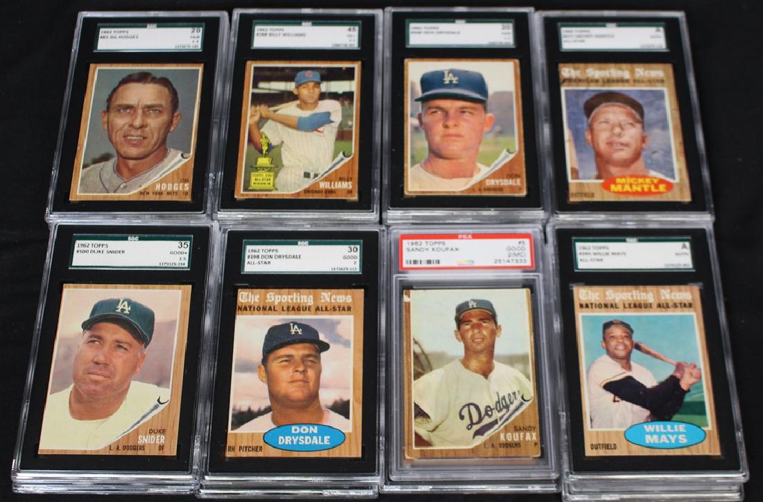 (22)1962 Topps Baseball SGC & PSA Graded Cards (1 of 3)