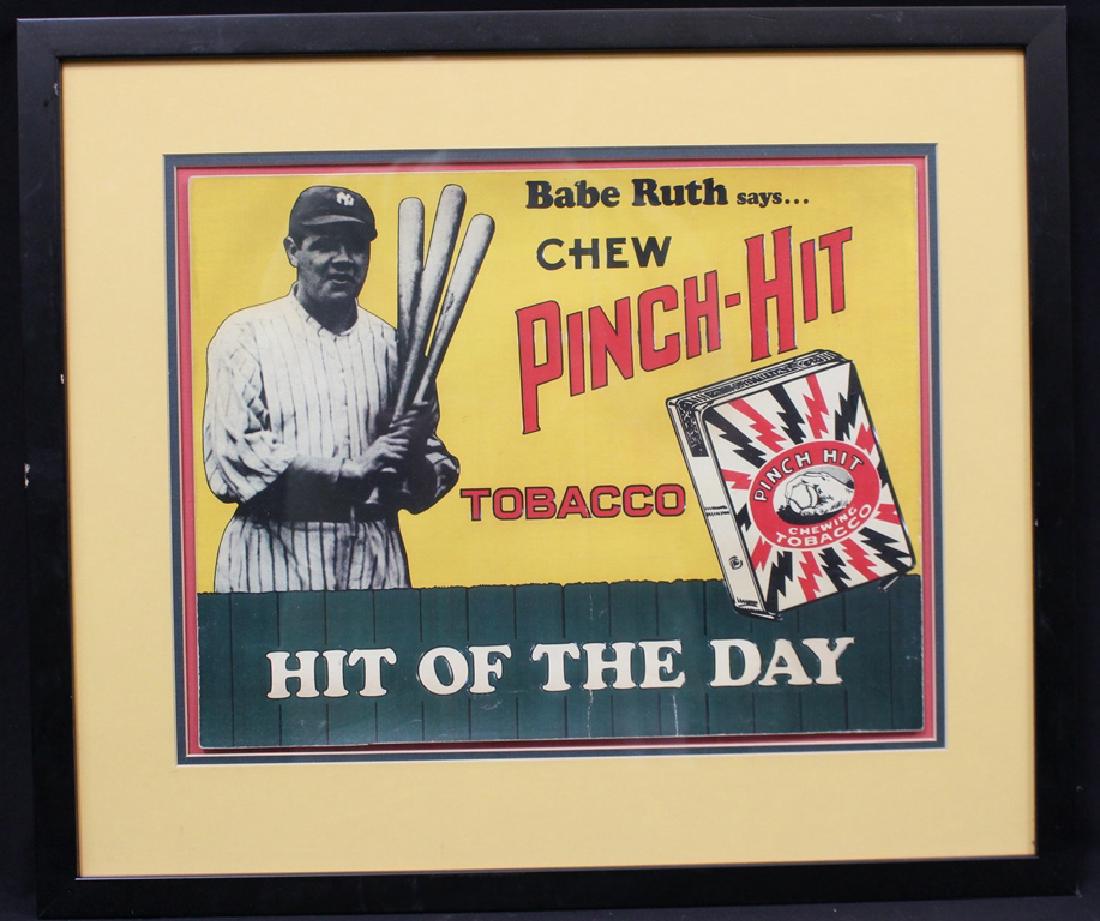 Babe Ruth Pinch-Hit Tobacco Cardboard Advertising Piece (1 of 1)