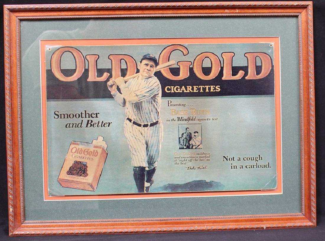 Babe Ruth Old Gold Cigarettes Cardbaord Advertising (1 of 1)