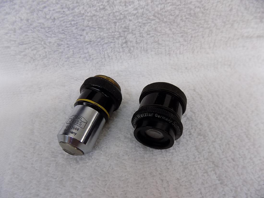 (2) Microscope Objectives Zeiss PH1 10/0.22 & Leitz (1 of 4)