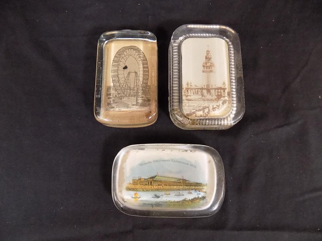 1893 Chicago World's Fair Lot of 3 Paperweights Ferris (1 of 2)