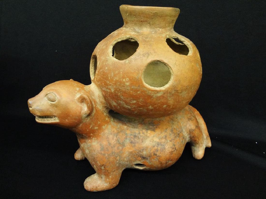 Pre-Columbian Colima Pottery Dog with Bowl 300 B.C. (1 of 7)