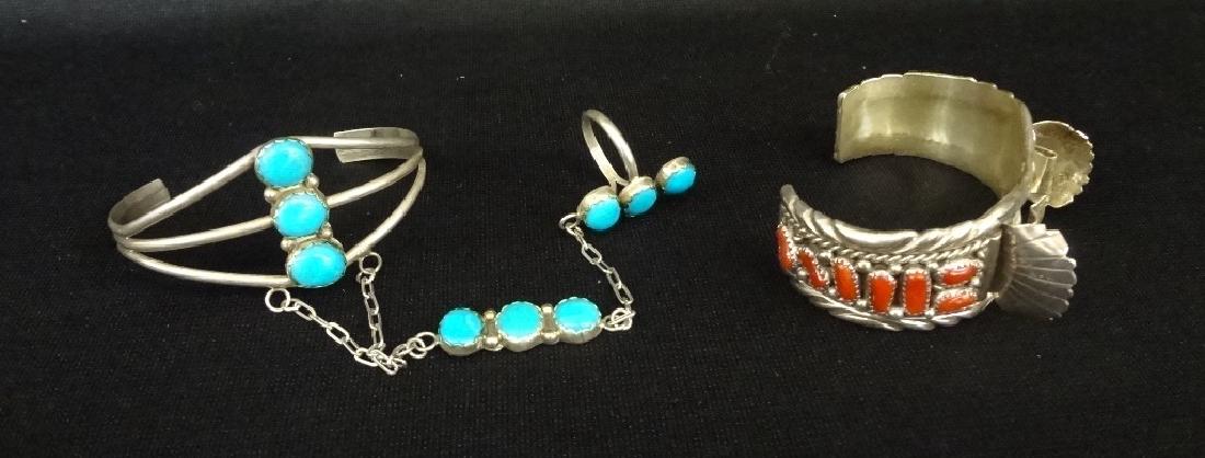 Southwest Sterling and Turquoise Jewelry Bracelet and (1 of 6)